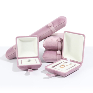 Luxury classic travel plush velvet jewelry box necklace earring bracelet box organizer