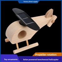 Hélicoptère en bois solaire électrique à monter soi-même, modèle d'expérimentation éducative précoce pour enfants, jouet cadeau assemblé