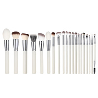 Ensemble de pinceaux de maquillage professionnels 20 pièces pinceaux de maquillage étiquetés Premium laine fond de teint poudre Contour Blush pinceau correcteur