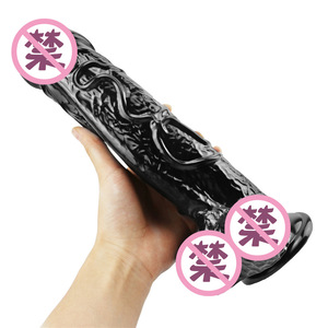 Pénis artificiel en silicone de 11 pouces, noir, bleu, vert, rose, <span class=keywords><strong>transparent</strong></span>, cristal, peau réaliste, grand dildo pour femmes et hommes - Product Image 1