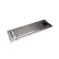 Clavier métallique industriel robuste, avec pavé tactile intégré, cadre ouvert, en acier inoxydable