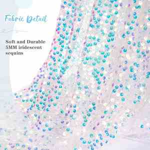 Chemin de table irisé à paillettes 12''x72'' en tissu scintillant pour décoration de mariage, anniversaire, Saint-Valentin - Product Image 4