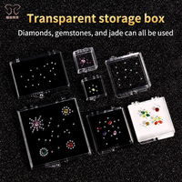 Boîte de présentation carrée pliable 150x150x20mm, best-seller, transparente, auto-adhésive, antidérapante pour pierres précieuses colorées et saphirs