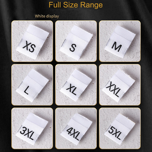 Etichette di Taglia Best Seller in Bianco e Nero, Etichette Tessute Damascate Lavabili con Piega Centrale per Abbigliamento, Jeans, <span class=keywords><strong>Scarpe</strong></span> - Product Image 1