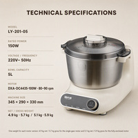 Machine à pâtes électrique 150 W pour la cuisine, presse à pâte et coupe-nouilles, bol de 5 L