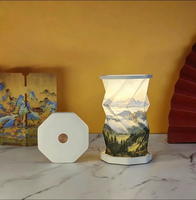 Lampe de chevet rechargeable personnalisée, lanternes en papier pliables décoratives pour la maison avec lumière d'ambiance, veilleuse pour chambre à coucher