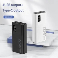 Chargeur Portable 30000 MAh Power Banks Mobile Double USB Charge Rapide Haute Capacité PD Power Bank 30000 mAh avec Affichage Numérique