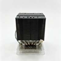 Dissipateur thermique pour processeur de serveur 435W 4U pour socket AMD SP5 PRO, 6 caloducs en cuivre, base en cuivre massif, ailettes de refroidissement en aluminium, radiateur