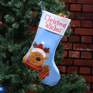 Decorazioni Natalizie Ricamate con Babbo Natale, Renne e Pupazzo di Neve, Addobbi Pendenti per <span class=keywords><strong>le</strong></span> Festività, Calza di Natale con Personaggi - Product Image 2