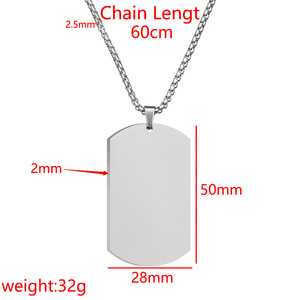 Dapat disesuaikan anjing besi tahan karat Label kalung warna pencetakan foto gaya Militer liontin dengan ukiran Label - Product Image 2