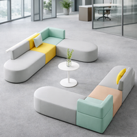 Conjunto de Sofás Modernos para Recepción Comercial, Muebles de Oficina de Madera con Sellado Completo de Bordes, Extensible y Personalizable para Oficina en Casa, Hotel