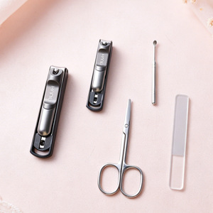 Large stainless steel nail clipper set, anti-splash nail clippers, men's angled nail <b>trimmer</b>, single pack. - Product Image 1