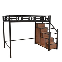 Lit superposé moderne en fer pour petits espaces, personnalisable avec rangement et barrière de sécurité, multifonctionnel, double, pour dortoir, hôtel, portable
