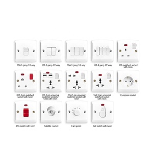 Nhà sử dụng phổ tường 3 gang 2 cách anh tiêu chuẩn PC chuyển đổi ánh sáng chất lượng cao tường chuyển đổi điện - Product Image 5