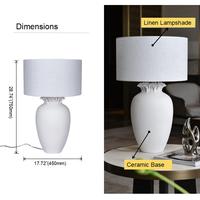 Lampe de table LED moderne et simple en céramique, design écologique, abat-jour en tissu multicolore, DIY, blanc chaud 2700K, 50000