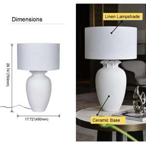 Lámpara de Mesa LED de Cerámica Moderna y Sencilla, Diseño Ecológico, Pantalla Multicolor para Dormitorios, Salas de Estar y Comedores - Product Image 2