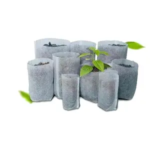 Biodegradable Breathable High Survival Planting Tree Non woven Fabrics Seedling Bag Growing Plant Pot White Nursery