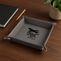 Plateau de rangement en cuir PU de qualité supérieure avec fermeture à pression, logo personnalisé, organisateur portable pour Noël, les fêtes, l'entrée, la table de chevet, souvenir, cadeau