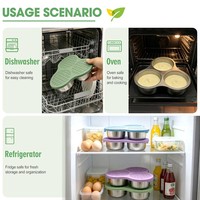 Conteneur à collation en acier inoxydable avec couvercle en silicone, tasse anti-fuite, pot alimentaire léger et réutilisable pour l'école et le camping