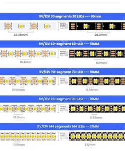 Led sk6812 wwa màu kép SMD5050 DC5V dải ánh sáng đầy đủ màu sắc ma thuật Giấc Mơ 30D 60D 144d lập trình thông minh tích hợp IC 3pin - Product Image 5
