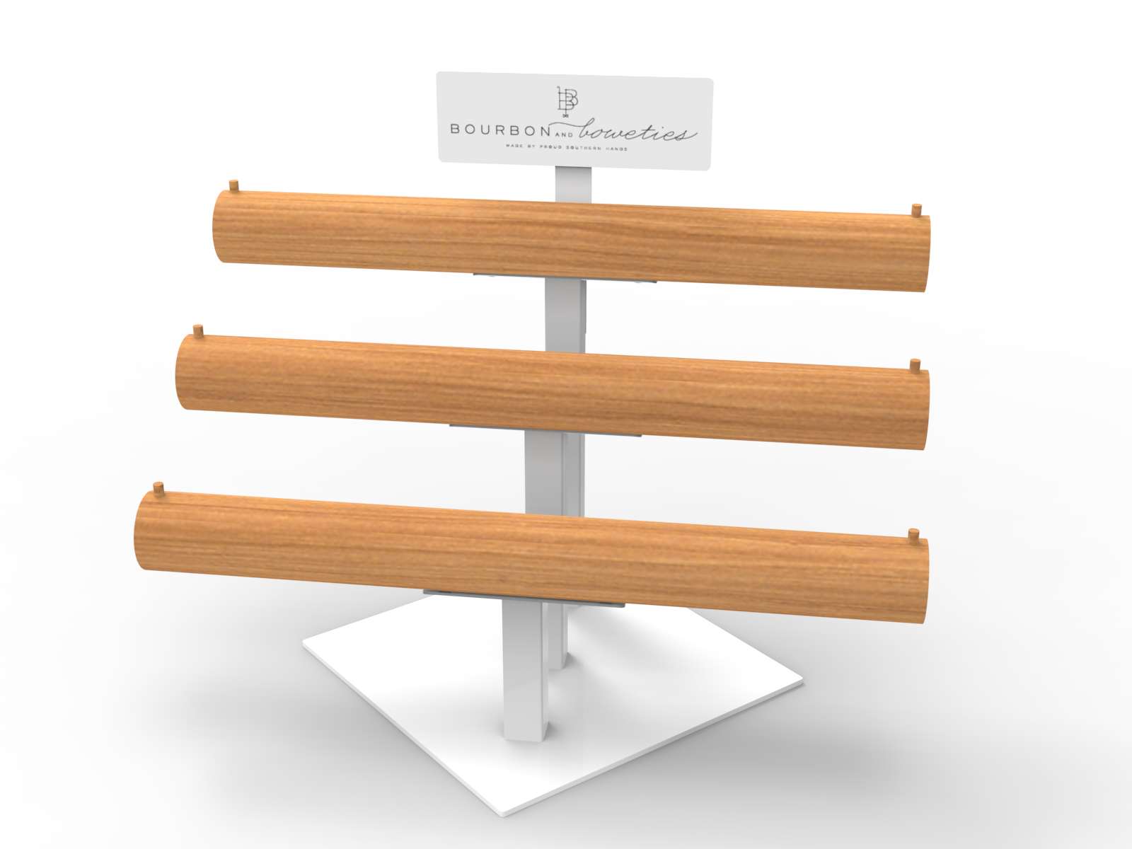 Wood Foldable for Hand Chain Display Stand with Ladder Shelf and Base for Retail Store — view 6