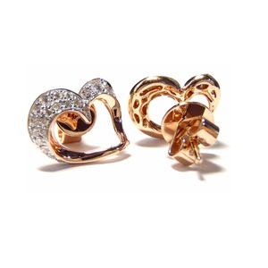 Boucles d'oreilles clous en or blanc 18 carats avec diamants 100 % naturels, design cœur tendance, idéales pour la fête des Mères, les mariages et les soirées – Meilleures ventes - Product Image 3