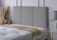 Tête de lit moderne rembourrée et à panneaux |   Lit avec cadre en tissu/bois, revêtement en cuir, anti-taches, amovible, panneau en aggloméré