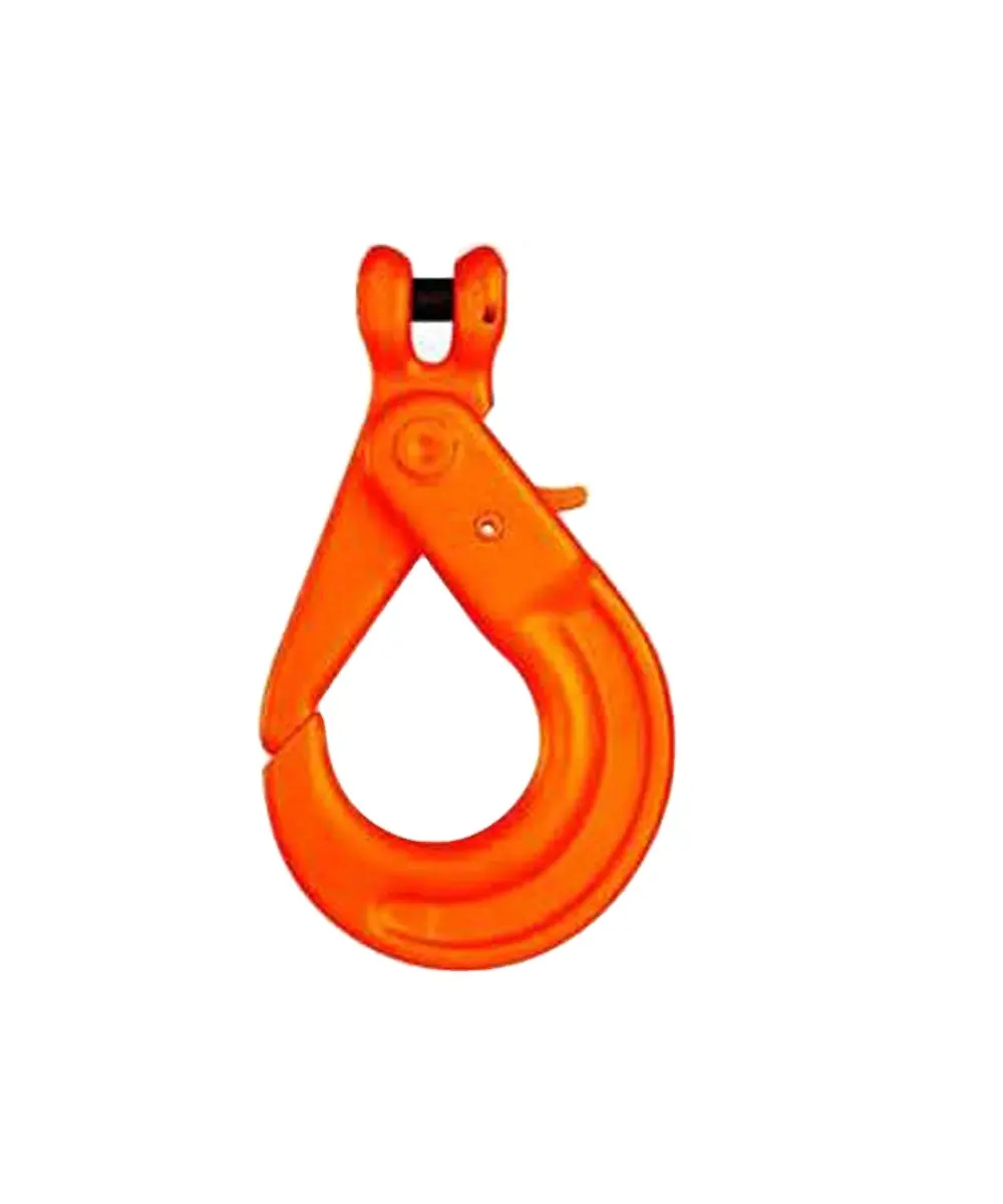 clevis type self locking safety hook