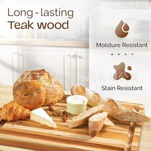 Yu Feifan Thickened Teak Cutting Board Rectangle Solid <b>Wood</b> With Handle For Kitchen Vegetable Fruit Chopping <b>Block</b> - Product Image 5