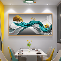 Décoration murale en aluminium avec impression numérique sur support papier, motif nature morte abstraite de luxe moderne pour salle à manger