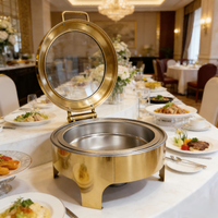 Liyunda – Ensemble de luxe pour service traiteur, chauffe-plats de buffet en acier inoxydable avec couvercle suspendu, idéal pour mariages et réceptions