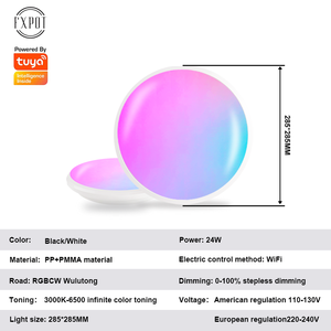Fxpot Smart <span class=keywords><strong>Led</strong></span> Plafondlamp Rgb Indoor Muziekbediening Met Alexa Smart App 16 Miljoen Kleuren Verstelbaar Voor Woonkamer - Product Image 5