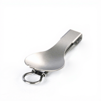 Fourchette-cuillère longue en titane pur, ultra-légère et portable pour le camping en plein air, pour 1 à 2 personnes