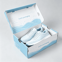 Boîtes d'emballage pour chaussures en carton ondulé en gros, logo personnalisé imprimé, boîtes rigides pliables en carton pour chaussures