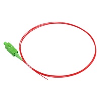Kabel Pigtail Fiber Optik SC/APC Single Mode Simplex Merah G657A1 1M Panjang 0.9mm yang Dapat Disesuaikan