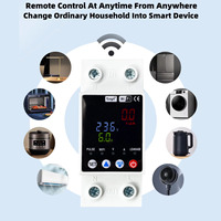 Compteur d'énergie intelligent WiFi domestique CHOSO Tuya OUVP monophasé avec protection contre les surtensions/sous-tensions et les fuites de courant, montage sur rail DIN, en polycarbonate