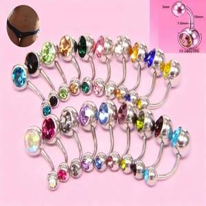 Clous de <span class=keywords><strong>piercing</strong></span> pour <span class=keywords><strong>nombril</strong></span> à double pression bon marché, pierres Belez, vente en gros d'usine, acier inoxydable, couleurs de pierres, bijoux pour le corps - Product Image 1