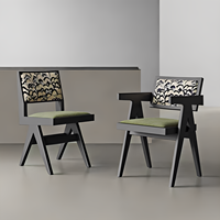 Chaises en rotin au design moderne MULIGNA, sièges de banquette pour café de style farmhouse, chaise de salle à manger pour salon, salle à manger, hôtel, restaurants