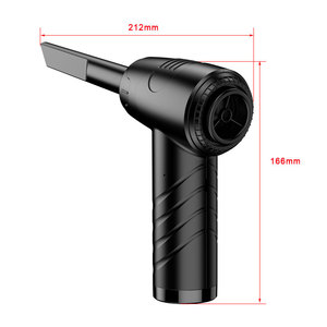 Souffleur d'air sans fil à batterie 68W 6000mAh 51000RPM avec 5 accessoires, moteur brossé en plastique noir, dépoussiéreur pour voiture - Product Image 6