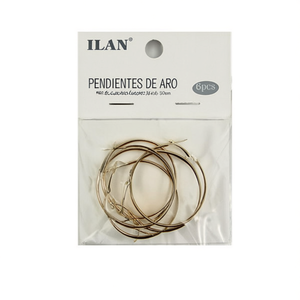 Orecchini a Cerchio Ilan 50mm Color Oro Gioielli alla Moda - Product Image 1