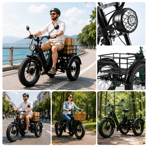 <span class=keywords><strong>Tricycle</strong></span> <span class=keywords><strong>électrique</strong></span> de transport à pneus larges de 24 pouces, 48V 750W, certifié DOT, pour neige et transport, avec batterie au lithium et assistance au pédalage - Product Image 6