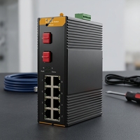 SH LINK SH-GM0208T-P Switch PoE+ Industrial Administrado 8x30W 2 SFP Uplink IP40 para Cámaras IP y Sistemas de Control de Acceso