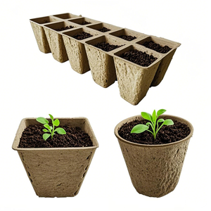 Pots de semis écologiques biodégradables en pulpe avec trous, coupelles jetables pour pépinière, assiettes et bols en papier pour la germination des légumes - Product Image 2