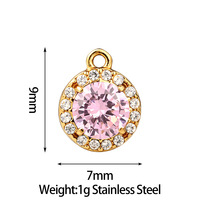 Breloques en acier inoxydable incrustées de zircon, croix, cadenas, cœur, serpent, clé, formes multiples, accessoires DIY exquis pour collier et porte-clés