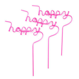 Cannucce Biodegradabili Ecologiche in PET a Forma di Lettera, Design Curvi Fantasiosi, Logo Personalizzato per Feste - Product Image 6