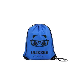 Ulikeke custom sports drawstring bag with logo football big polyester tie dye eva 100 silk blue tote drawstring bags fast moving