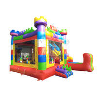 Château gonflable commercial WINSUN en PVC certifié CE, thème blocs de construction, trampoline ignifuge, imperméable et portable pour enfants