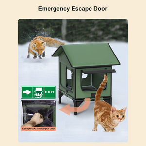 Đa Chức Năng Ngoài Trời Mèo Nhà Bốn Mùa Tăng Không Thấm Nước Vật Nuôi Mat Bốn Cửa Lật-up Mèo Tổ Cho Ngoài Trời Mèo Du Lịch - Product Image 4