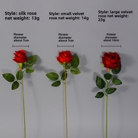 Perle de velours simulée Rose décoration murale 9cm soie fausse fleur maison hôtel mariage saint valentin noël maison bureau décor