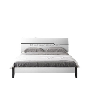 Customized <b>Queen</b> King <b>Size</b> Solid Wood Platform Hotel <b>Bed</b> <b>Frame</b> with Headboard For 3 Star Hotles Bedroom Set Furniture - Product Image 1